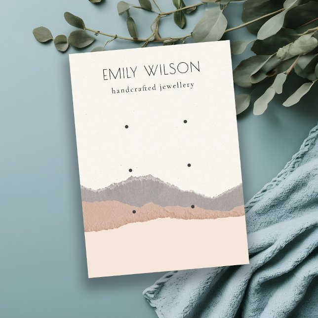 Cartão De Visita Tela de Ouriços do Pastel Blush Kraft Mountain Wav (Criador carregado)