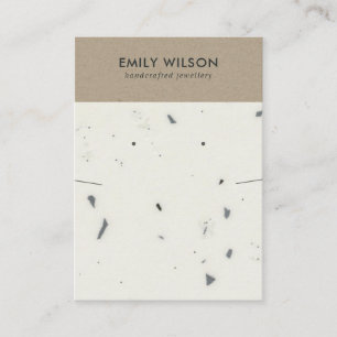 CARTÃO DE VISITA TELA DE OUVIDO CHIC BRANCO DE TERRAZZO NECKLACE