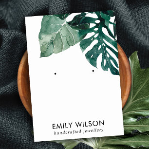 CARTÃO DE VISITA TELA DE OUVIDO DE ESTUDO DE MOSTERA VERDE TROPICAL