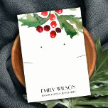 CARTÃO DE VISITA TELA DE OUVIR DO CHRISTMAS HOLLY BERRY NECKLACE<br><div class="desc">Se precisar de mais alguma personalização,  por favor,  sinta-se à vontade para me enviar uma mensagem em yellowfebstudio@gmail.com.</div>
