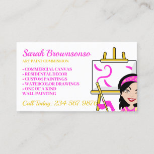 Cartão De Visita Tela de pintura de artista personalizada