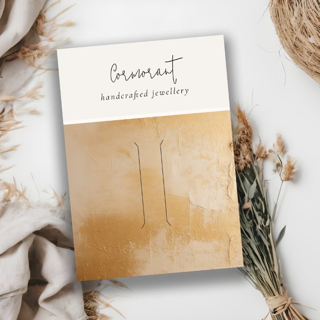 Cartão De Visita Tela de pintura de pintura a óleo Dourada bege chi (Criador carregado)