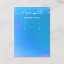 Cartão De Visita Tela de ressonância de Cor de Água Azul Artística