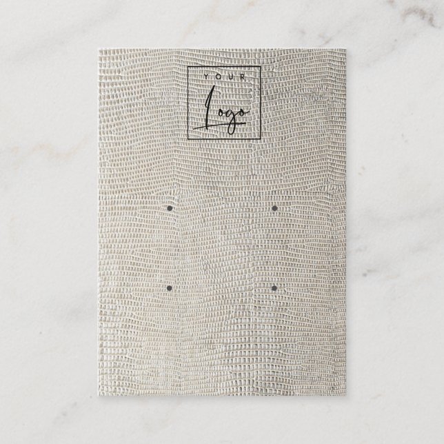 Cartão De Visita Tela de Tela do Couro da Pérola de Prata 2 (Frente)