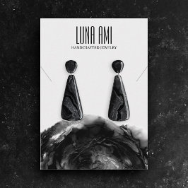 Cartão De Visita Tela do colar de colar de Cinza preta