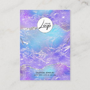 Cartão De Visita Tela do Colar do Logotipo da Folha Azul e Púrpura