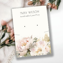 Cartão De Visita Tela do Combo do Colar Floral de Blush Peony