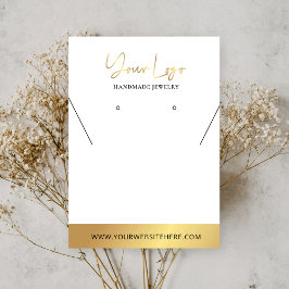 Cartão De Visita Tela do logotipo Dourado Faux Colares de Ouvido Mo