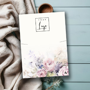 Cartão De Visita Tela do logotipo Floral Bunklace de Rosas Blush