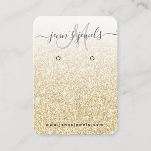 Cartão De Visita Tela do logotipo Glitter Glitter Girly Dourado com