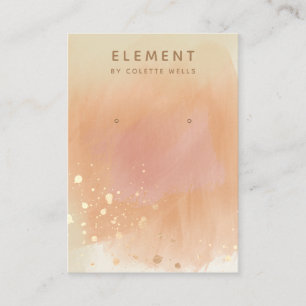 Cartão De Visita Tela Dourada do Terracotta Watercolor Earration