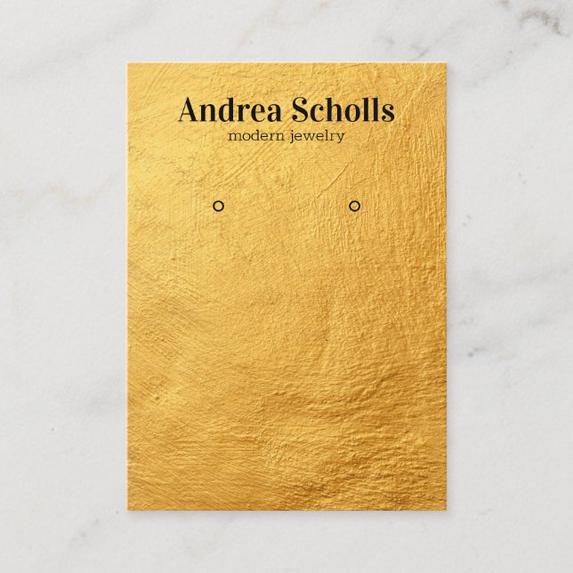 Cartão De Visita Tela DOURADA moderna de bronzeamento moderno e fra (Frente)