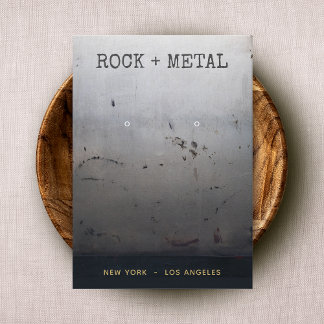 Cartão De Visita Tela Grunge Cinza Black Earring