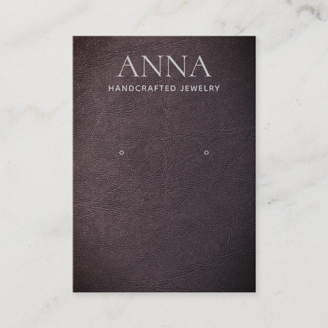 Cartão De Visita Tela legal rustica de couro castanho (Frente)