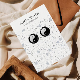 Cartão De Visita Tela Mínima de Orelha da Cinza de Pedra do Terrazz