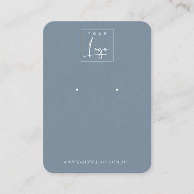 Cartão De Visita Tela Mínima Simples de Linguagem Azul (Frente)