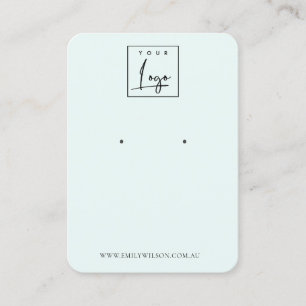 Cartão De Visita Tela mínima simples do logotipo Sky Blue Aqua Ear