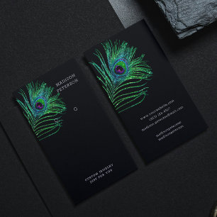 Cartão De Visita Tela moderna Glitter Feather Jewelry Earring