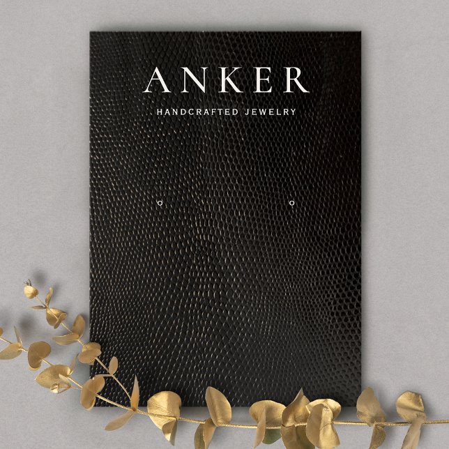 Cartão De Visita Tela Preta do Arrasto de Couro (Criador carregado)