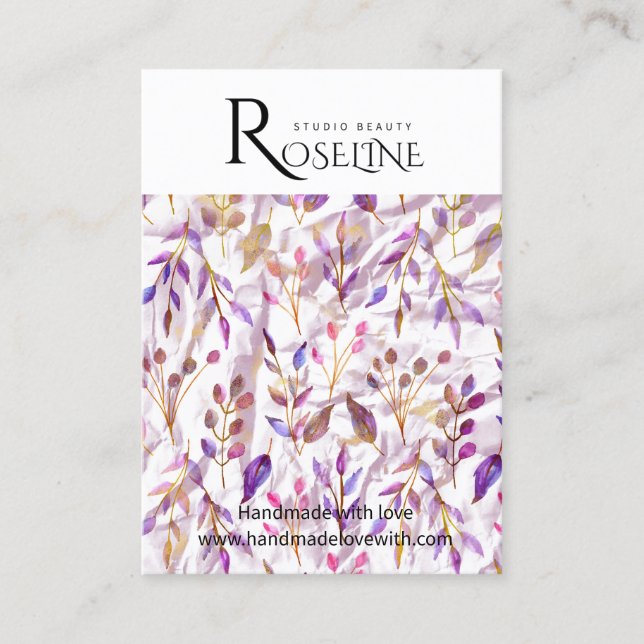 Cartão De Visita Tela Primavera de revestimento da ventoinha púrpur (Frente)