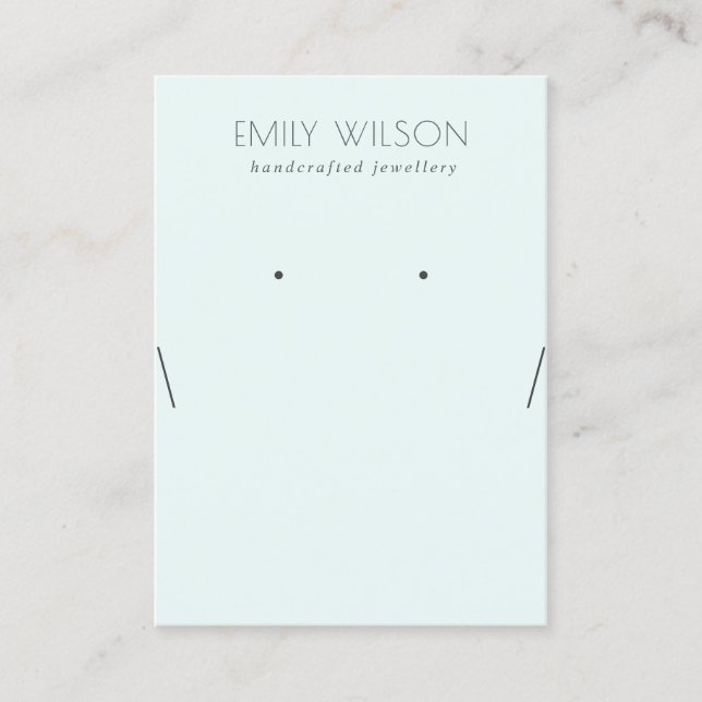 Cartão De Visita Tela Simples de Colar Azul Aqua (Frente)