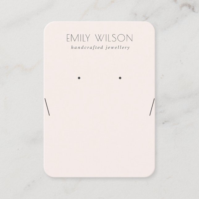 Cartão De Visita Tela Simples de Colar Rosa com Esbranquiçado (Frente)