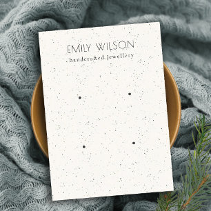 Cartão De Visita Tela Sutil de Textura Cerâmica Branca 2 Earing