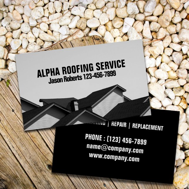 Cartão De Visita Telhado de Reparação do Telhado do Contratante (Contractor Roof Repair Construction Roofing Roofer Business Card)