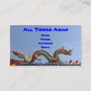 Cartão De Visita Telhado decorado do templo com dragões