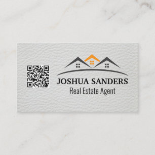 Cartão De Visita Telhados para imóveis da casa  Couro Branco  Cód