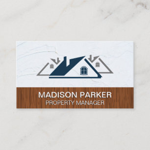 Cartão De Visita Telhados residenciais  Muro embalado de madeira 