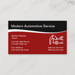 Cartão De Visita Tema Automotivo Com Gráfico de Reparos de Carros
