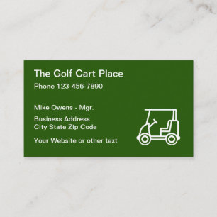 Cartão De Visita Tema de Carrinho de Golfe