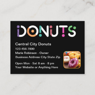 Cartão De Visita Tema de Donut Legal Loja de Donuts