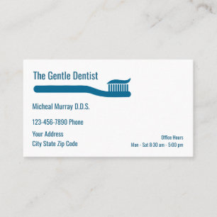 Cartão De Visita Tema de escova de dentes de dentista moderno