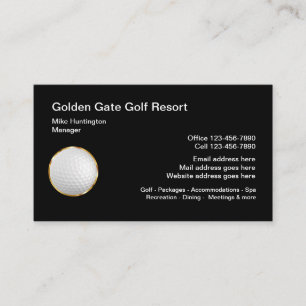 Cartão De Visita Tema de Férias de Golfe Elegante