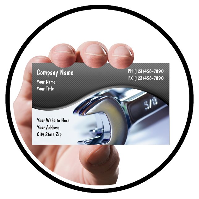 Cartão De Visita Tema de Ferramentas Mecânicas Simples (Criador carregado)