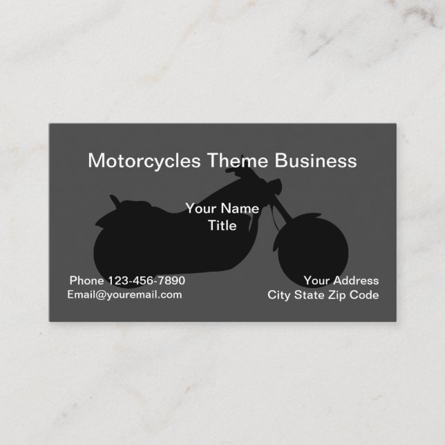 Cartão De Visita Tema de Moto Simples (Frente)