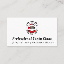 Cartão De Visita Tema de Natal do Papai Noel Profissional Clássico