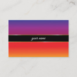 Cartão De Visita tema de pôr do sol vibrante com linhas de ouro ele