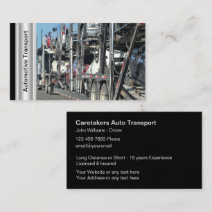 Cartão De Visita Tema de Transportador de Carros Automotivos