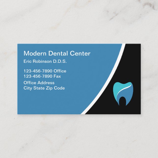 Cartão De Visita Tema Dental Moderno do Escritório (Frente)