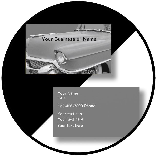 Cartão De Visita Tema do carro clássico retrô (Criador carregado)