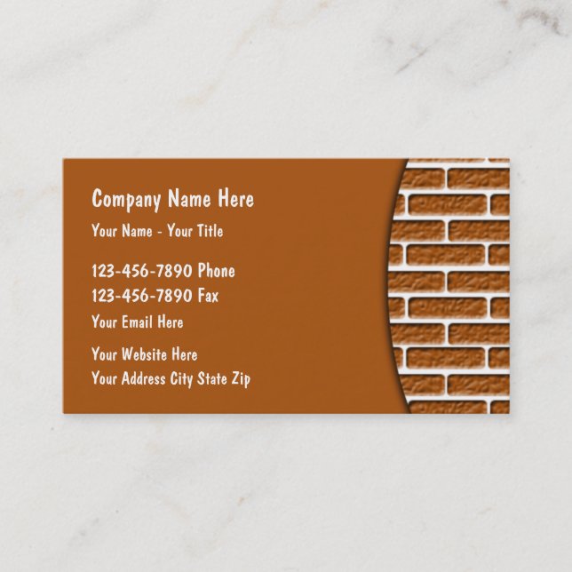 Cartão De Visita Tema do serviço da construção (Frente)