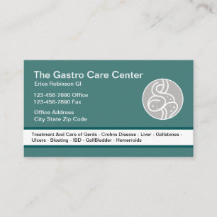Cartão De Visita Tema Intestinal de Gastroenterologista
