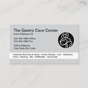 Cartão De Visita Tema Intestinal de Gastroenterologista