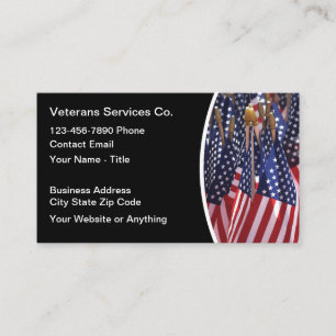 Cartão De Visita Tema Patriótico dos Veteranos Americanos