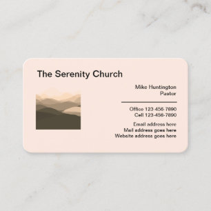 Cartão De Visita Tema Serenidade da Igreja Cênico