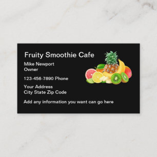 Cartão De Visita Tema Smoothie Cafe Moderno