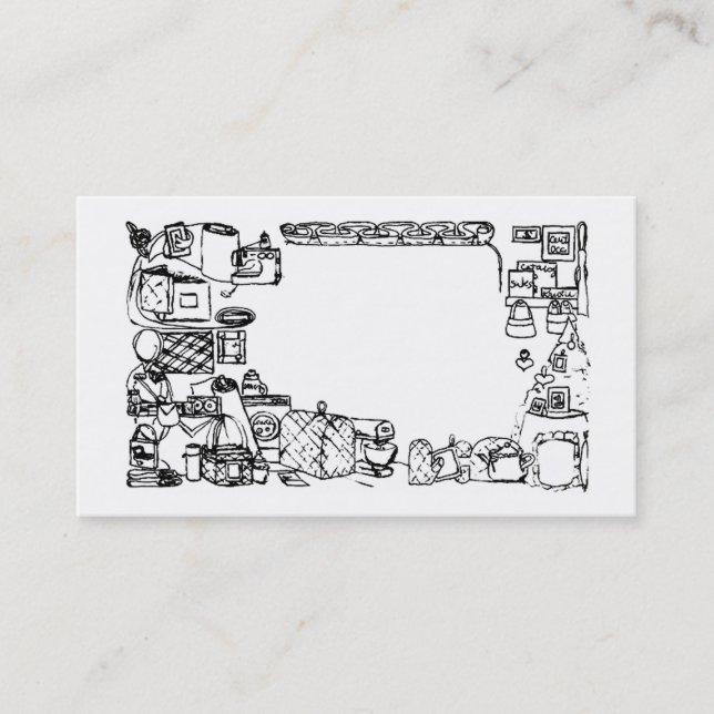 cartão de visita temático sewing (Frente)